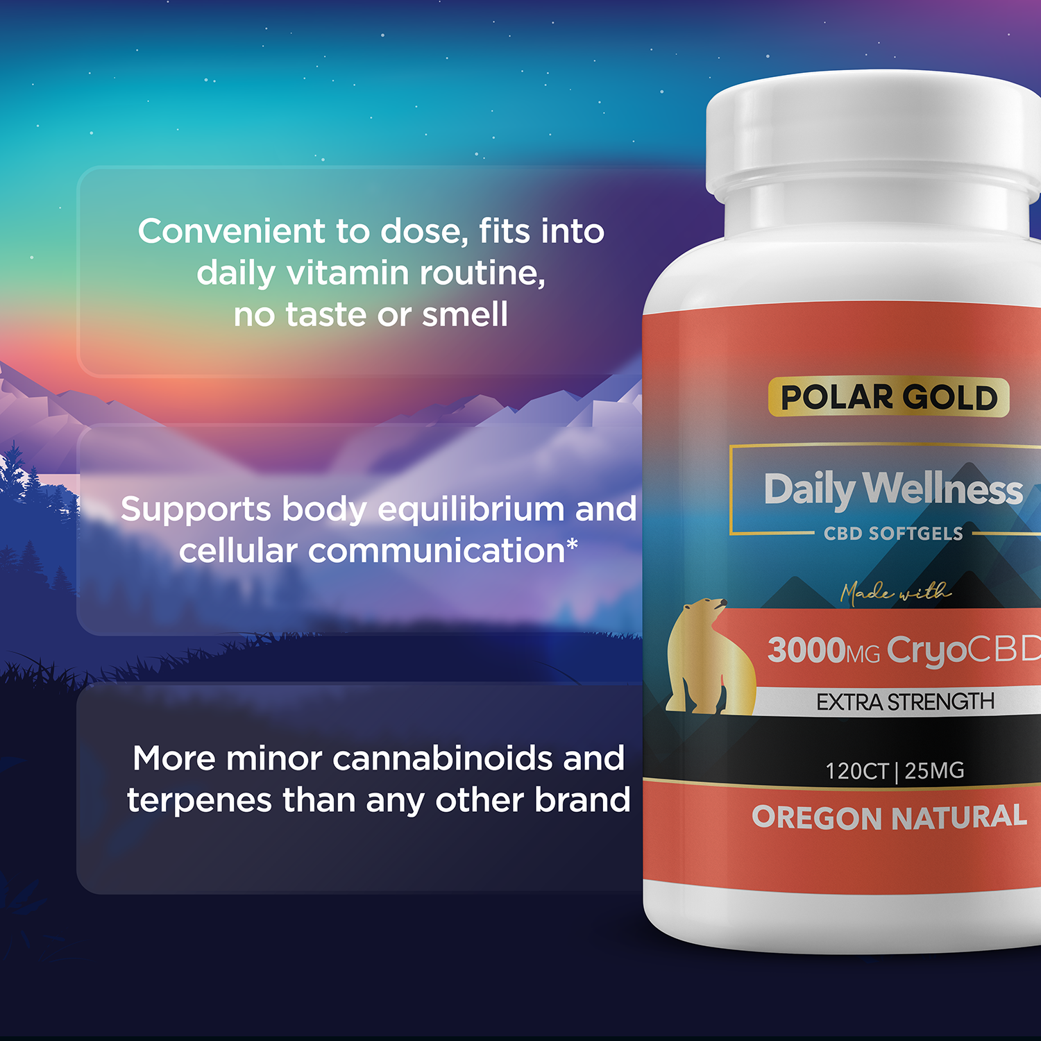 CryoCBD Gel Capsules (Extra Strength) | 3000mg CBDa