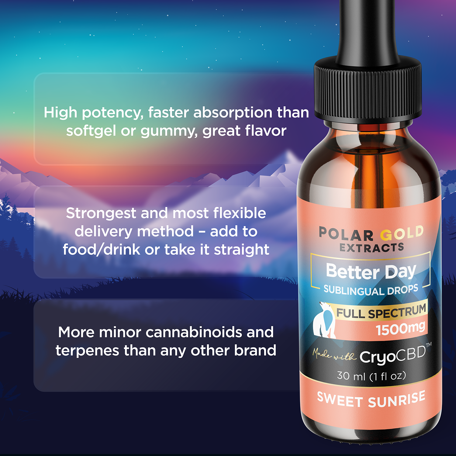 Better Day CryoCBD Sublingual Drops | 1500 - 3000mg CBDa